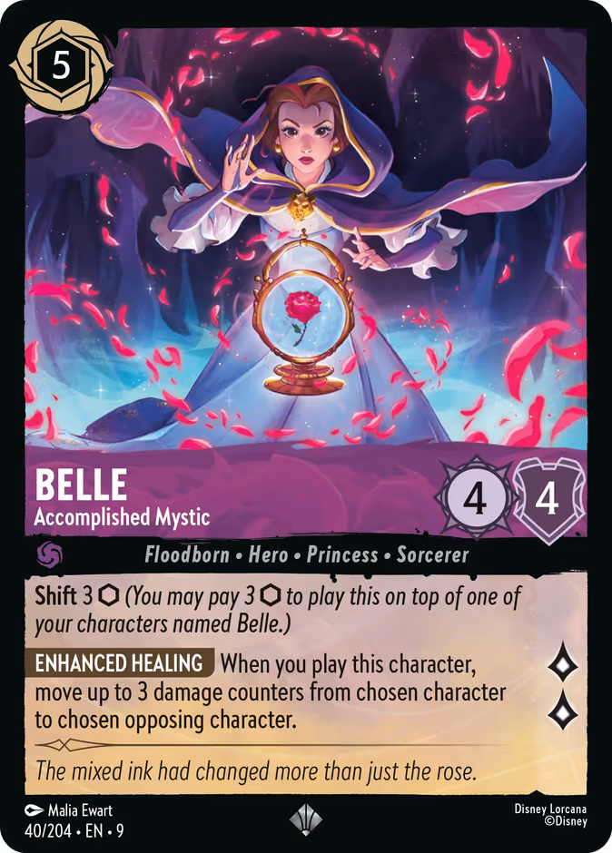 Belle - Accomplished Mystic 9-40 Lorcana card