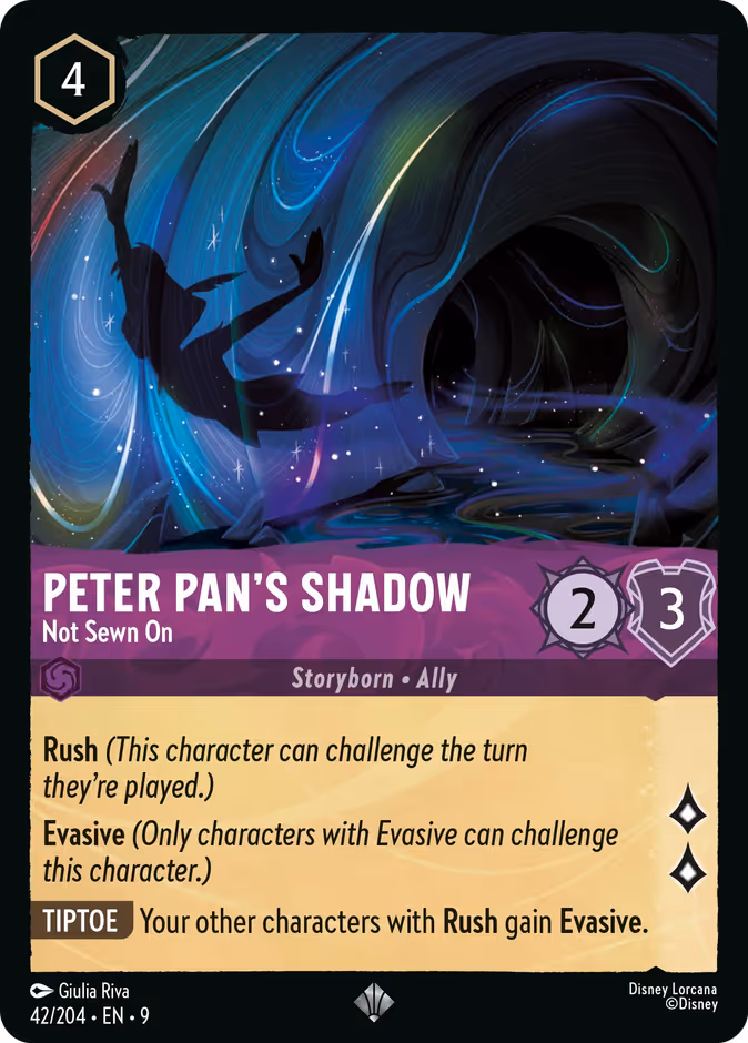 Peter Pan's Shadow - Not Sewn On 9-42 Lorcana card