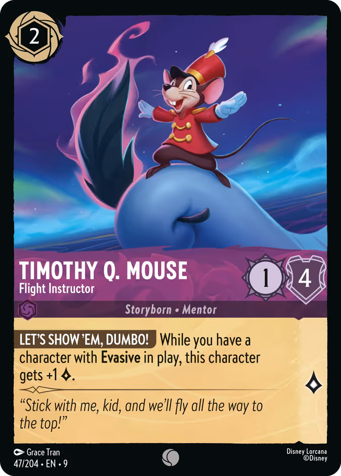 Timothy Q. Mouse - Flight Instructor 9-47 Lorcana card