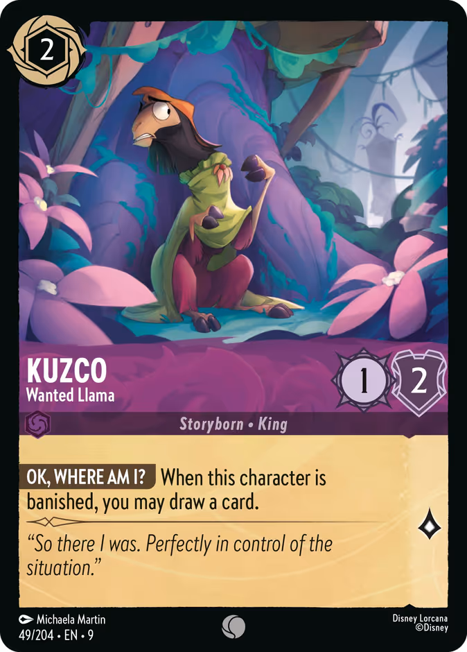Kuzco - Wanted Llama 9-49 Lorcana card