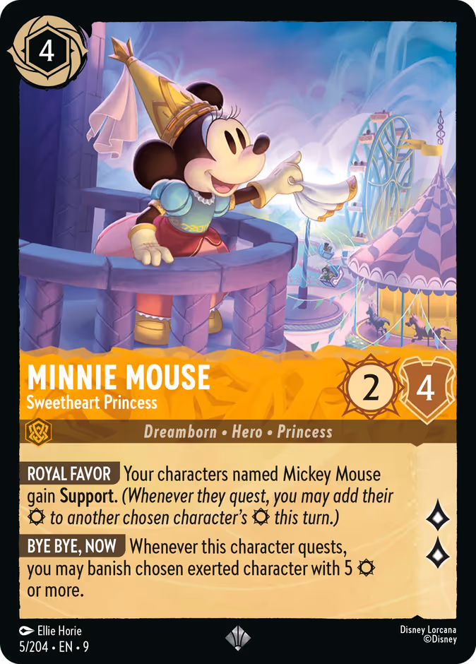 Minnie Mouse - Sweetheart Princess 9-5 Lorcana card