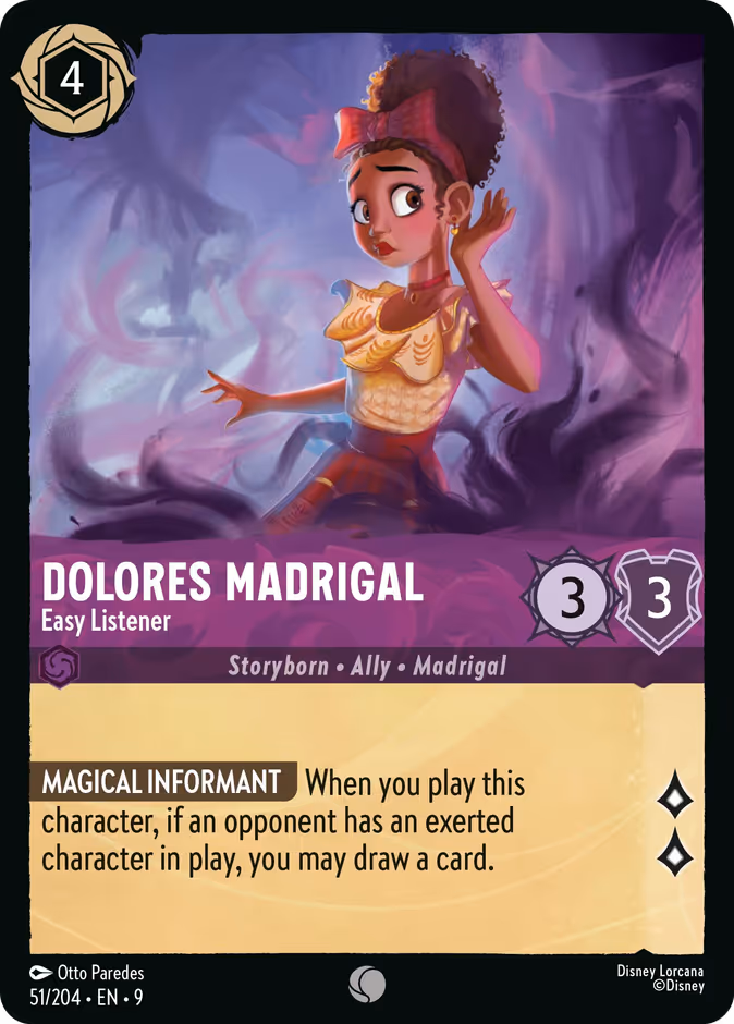 Dolores Madrigal - Easy Listener 9-51 Lorcana card