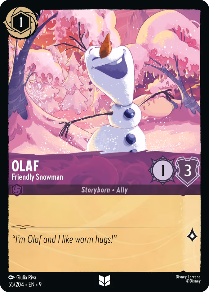 Olaf - Friendly Snowman 9-55 Lorcana card
