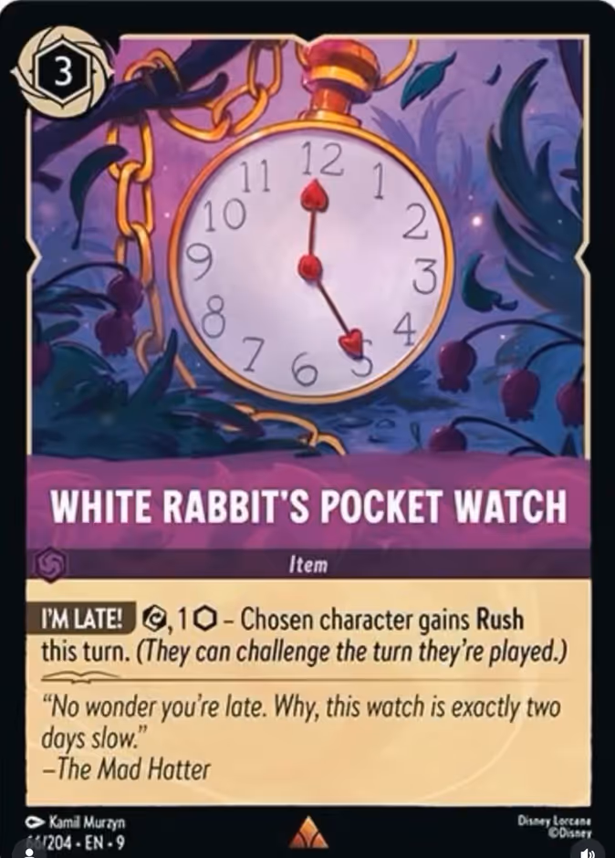 White Rabbit's Pocket Watch 9-66 Lorcana card