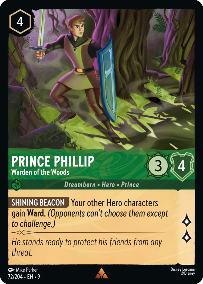 Prince Phillip - Warden of the Woods 9-72 Lorcana card