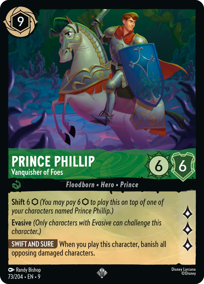 Prince Phillip - Vanquisher of Foes 9-73 Lorcana card