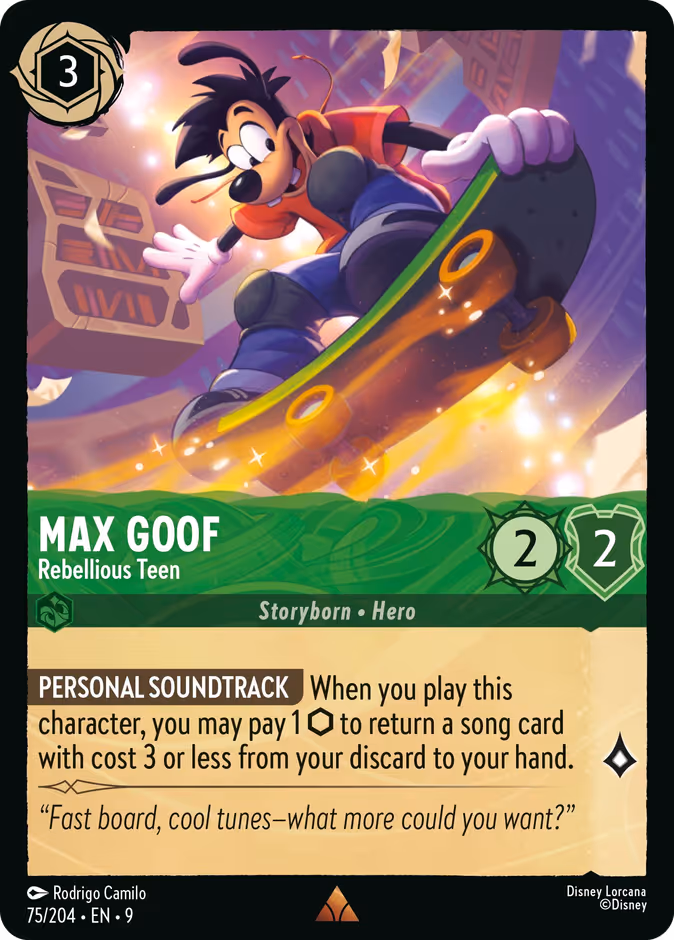 Max Goof - Rebellious Teen 9-75 Lorcana card