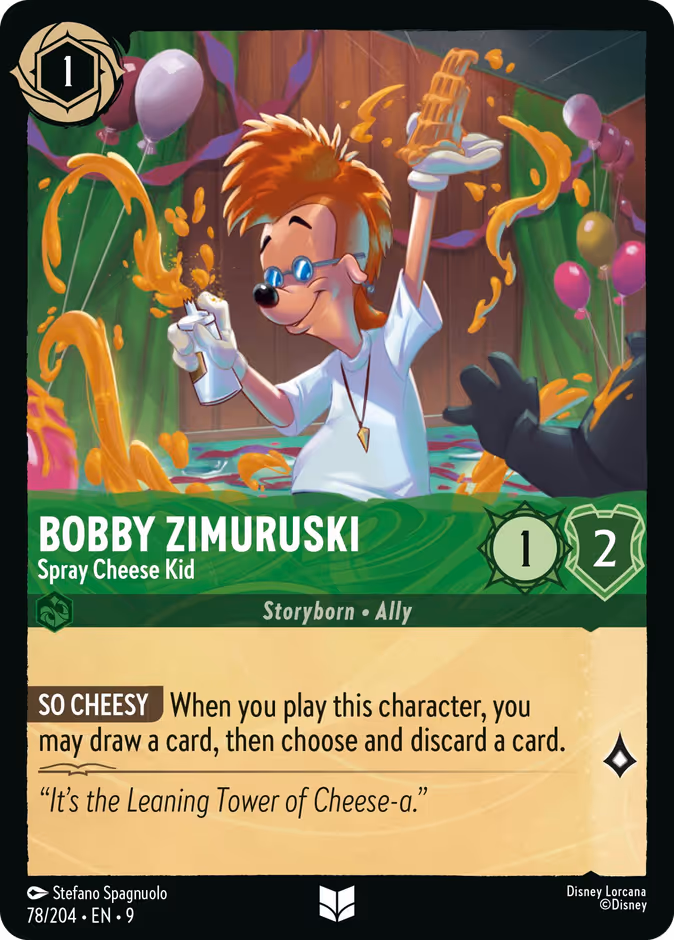 Bobby Zimuruski - Spray Cheese Kid 9-78 Lorcana card