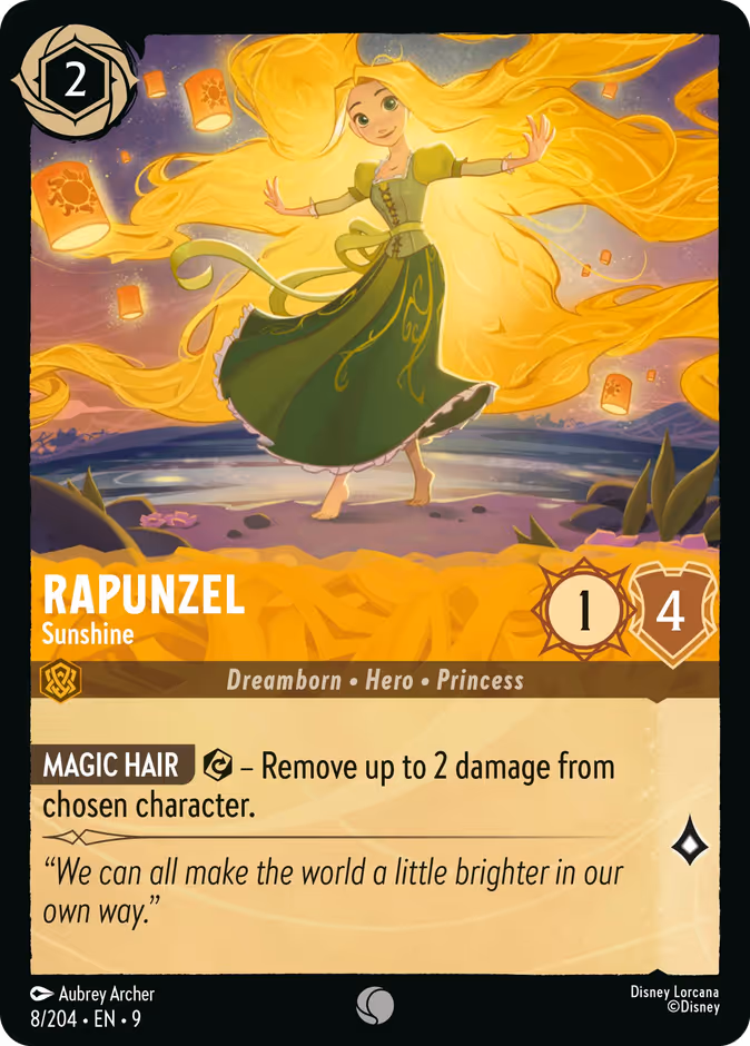 Rapunzel - Sunshine 9-8 Lorcana card
