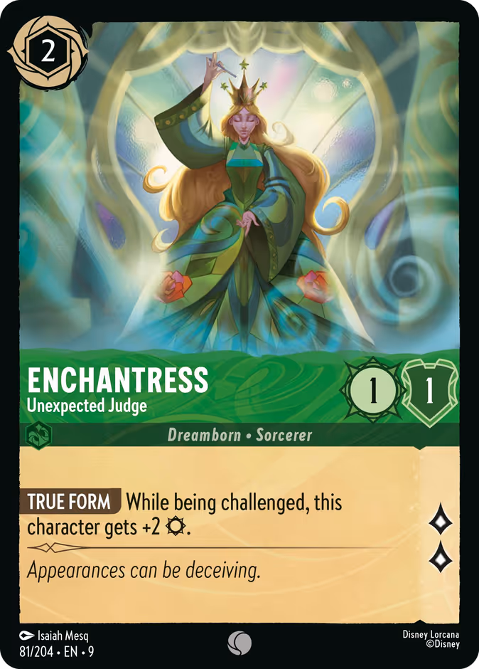 Enchantress - Unexpected Judge 9-81 Lorcana card