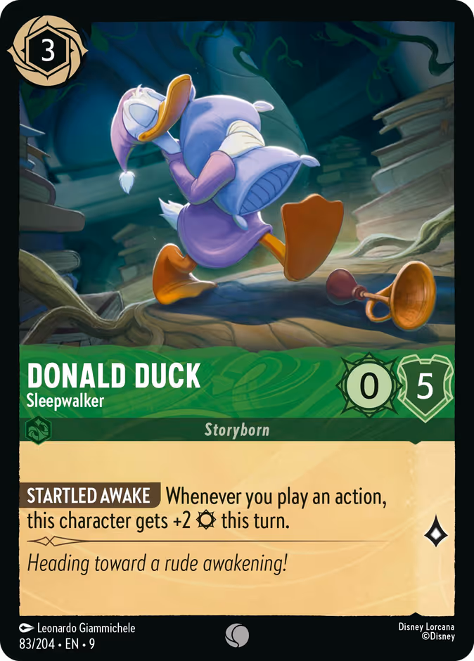 Donald Duck - Sleepwalker 9-83 Lorcana card