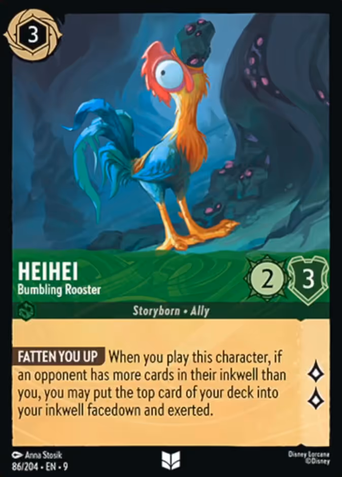 Heihei - Bumbling Rooster 9-86 Lorcana card