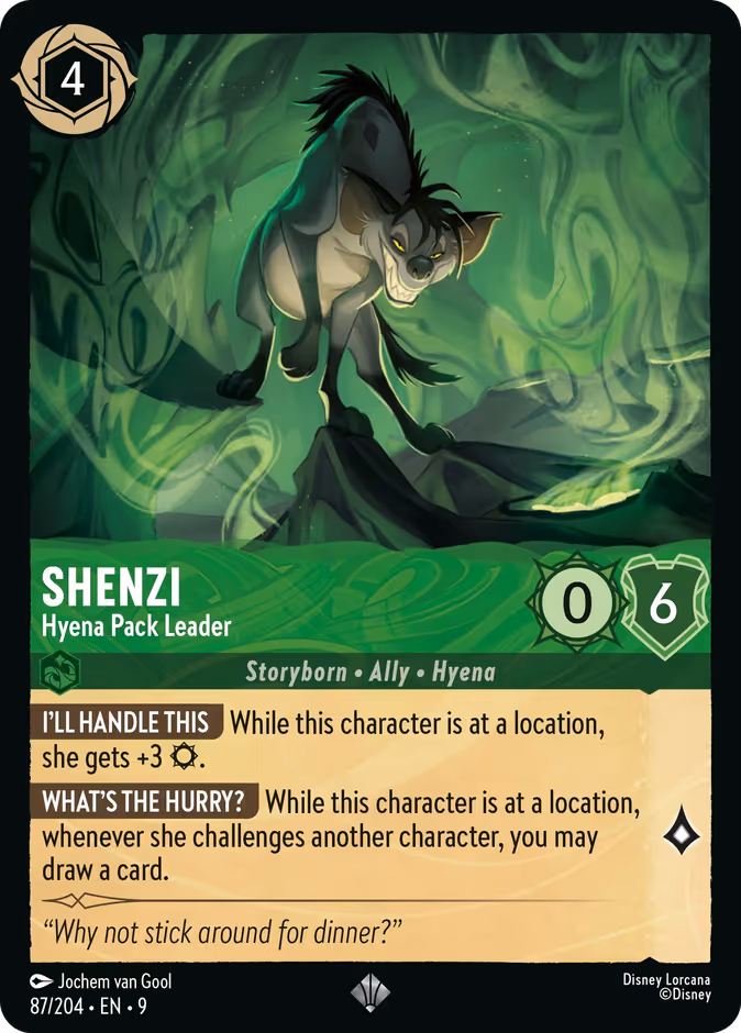 Shenzi - Hyena Pack Leader 9-87 Lorcana card