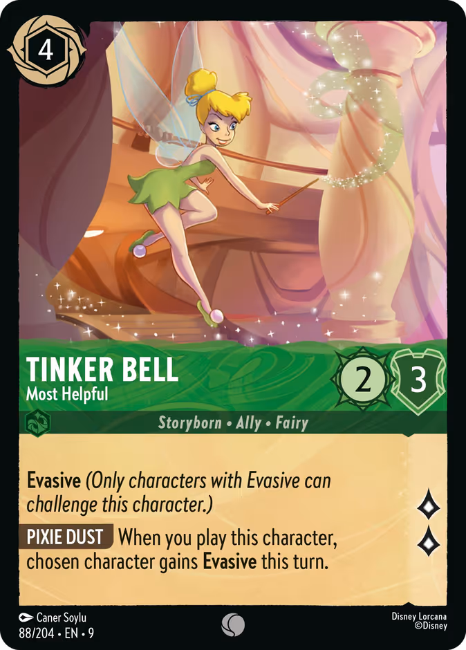 Tinker Bell - Most Helpful 9-88 Lorcana card