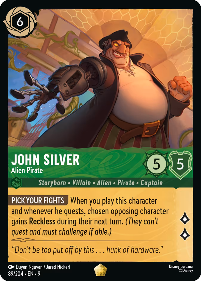 John Silver - Alien Pirate 9-89 Lorcana card
