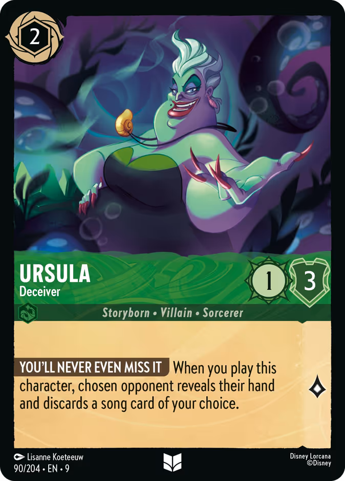 Ursula - Deceiver 9-90 Lorcana card