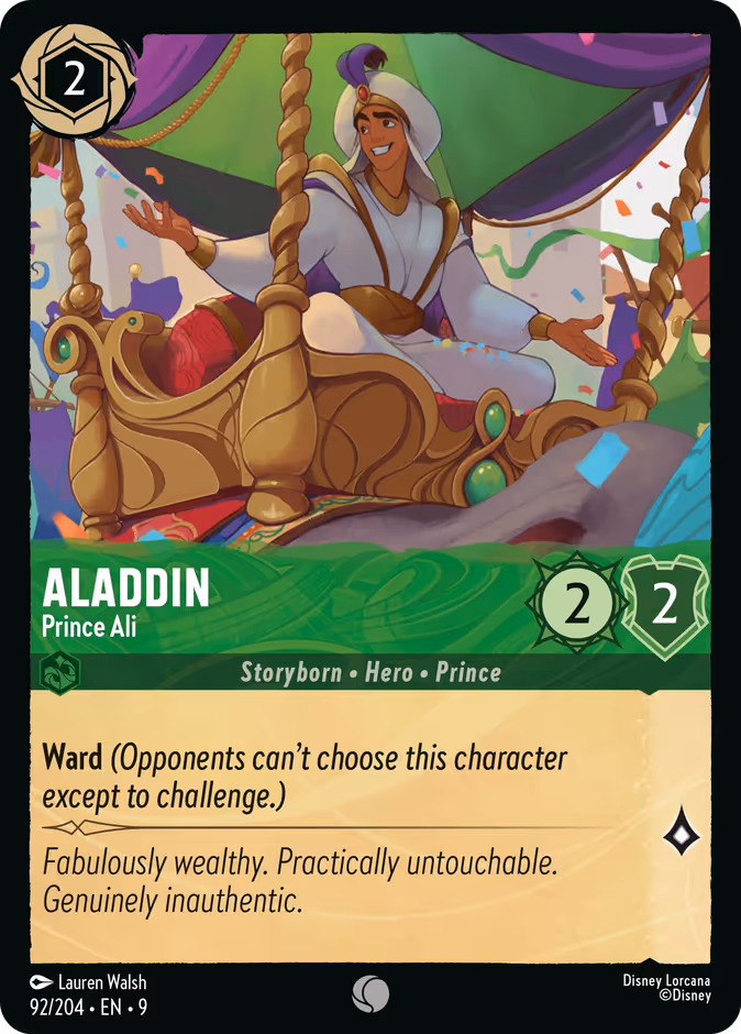 Aladdin - Prince Ali 9-92 Lorcana card