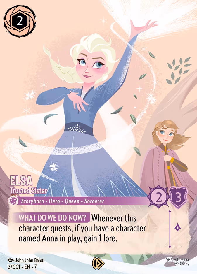Elsa - Trusted Sister CC1-2 Lorcana card