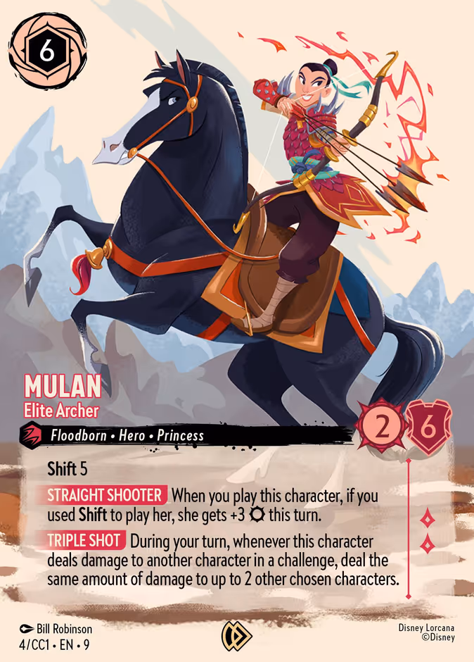 Mulan - Elite Archer CC1-4 Lorcana card