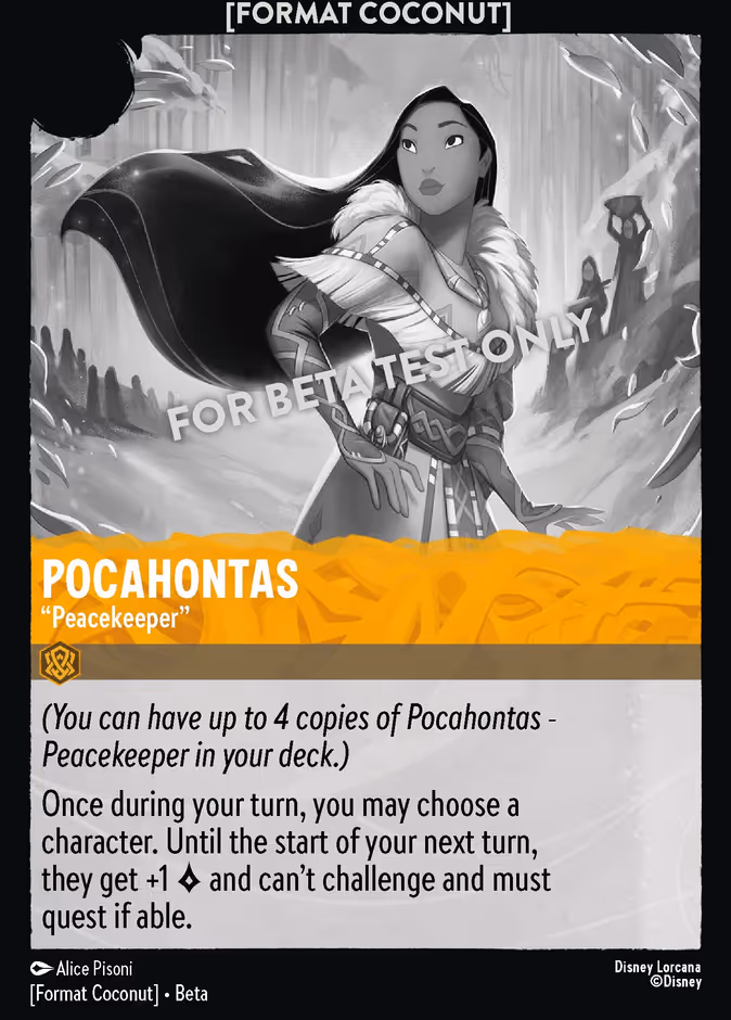 Pocahontas - "Peacekeeper" COCONUT-2 Lorcana card