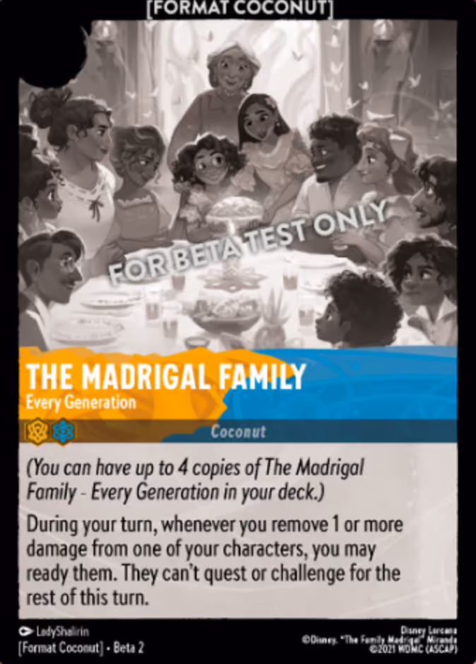 The Madrigal Family - "Every Generation" COCONUT-20 Lorcana card