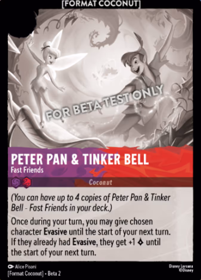 Peter Pan & Tinker Bell - "Fast Friends" COCONUT-22 Lorcana card