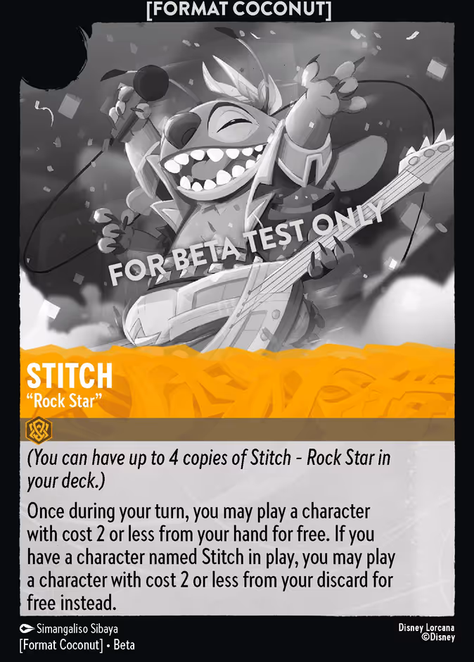 Stitch - "Rock Star" COCONUT-3 Lorcana card