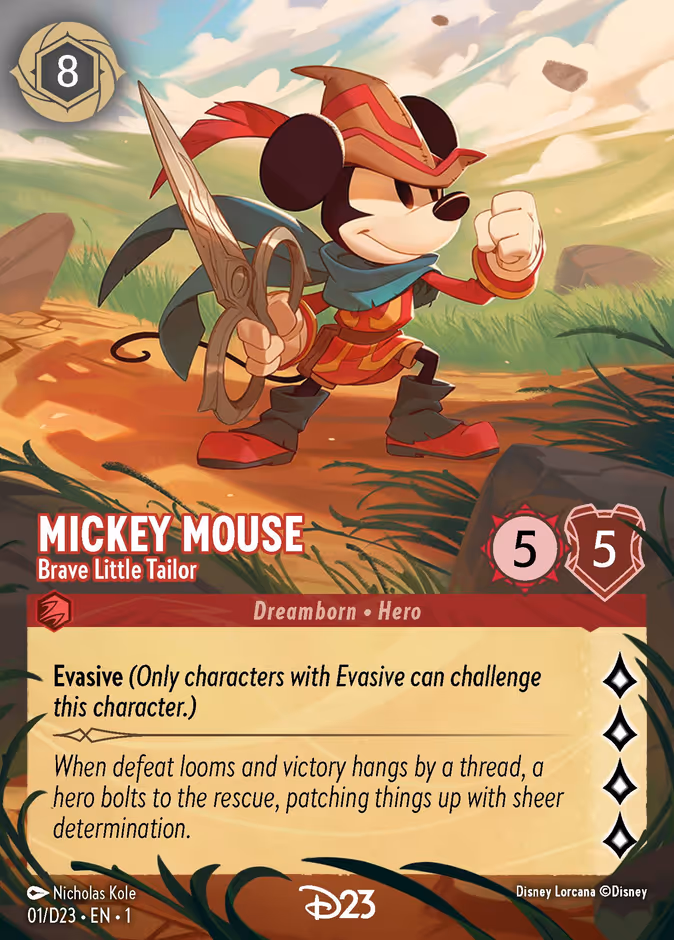Mickey Mouse - Brave Little Tailor D23-1 Lorcana card