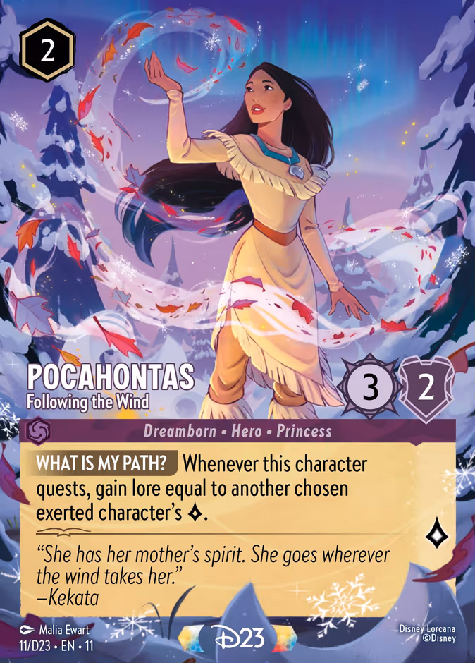 Pocahontas - Following the Wind D23-11 Lorcana card