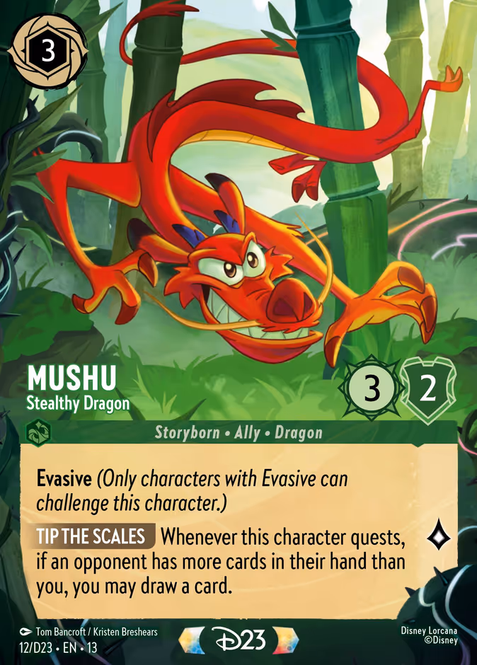 Mushu - Stealthy Dragon D23-12 Lorcana card
