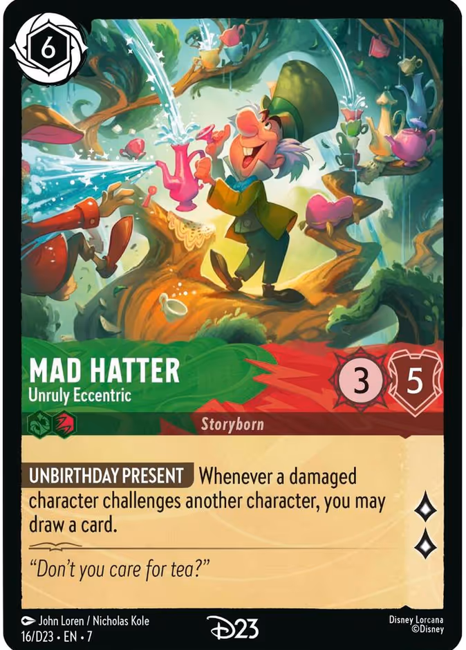 Mad Hatter - Unruly Eccentric D23-16 Lorcana card