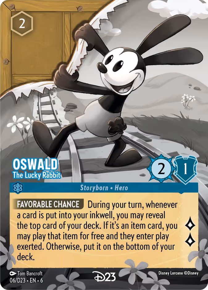 Oswald - The Lucky Rabbit D23-6 Lorcana card