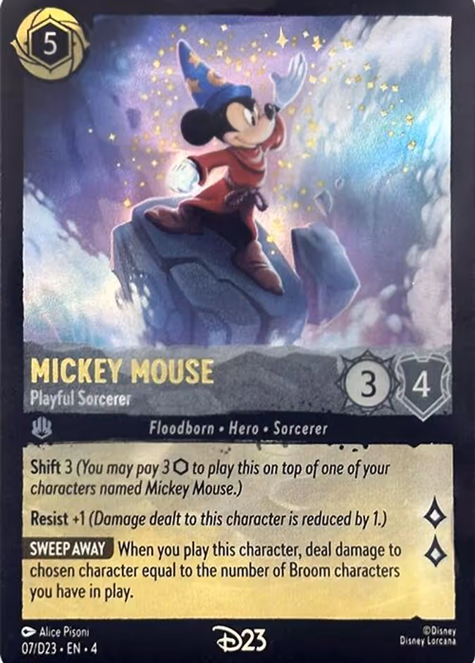 Mickey Mouse - Playful Sorcerer D23-7 Lorcana card