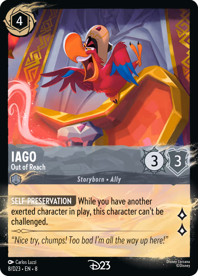 Iago - Out of Reach D23-8 Lorcana card