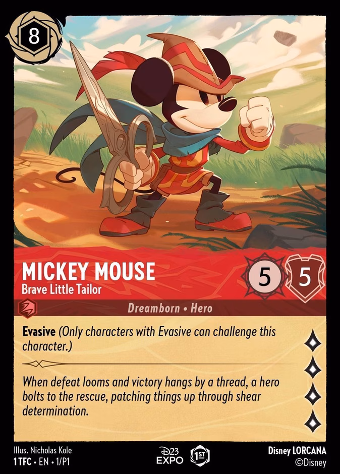 Mickey Mouse - Brave Little Tailor P1-1 Lorcana card