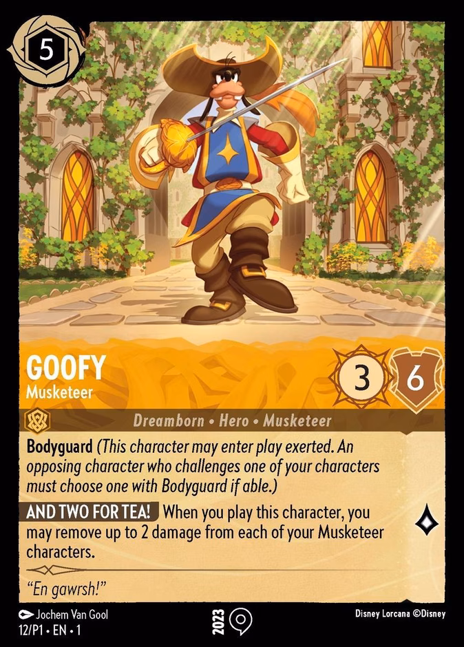 Goofy - Musketeer P1-12 Lorcana card