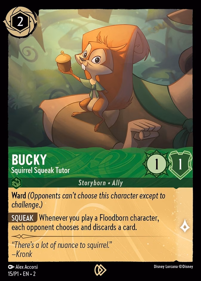 Bucky - Squirrel Squeak Tutor P1-15 Lorcana card