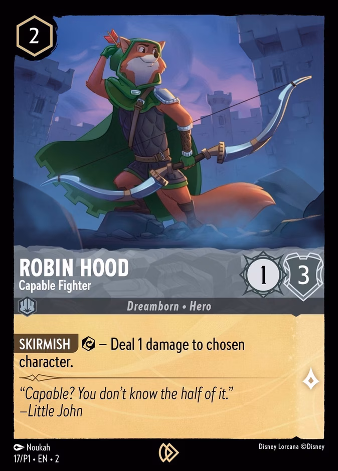 Robin Hood - Capable Fighter P1-17 Lorcana card