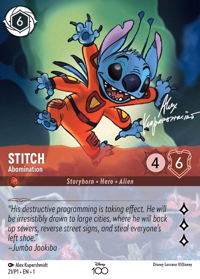 Stitch - Abomination P1-21 Lorcana card