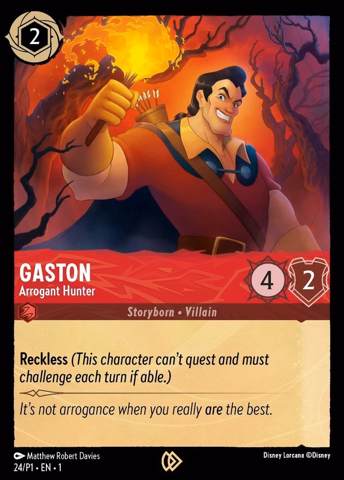 Gaston - Arrogant Hunter P1-24 Lorcana card