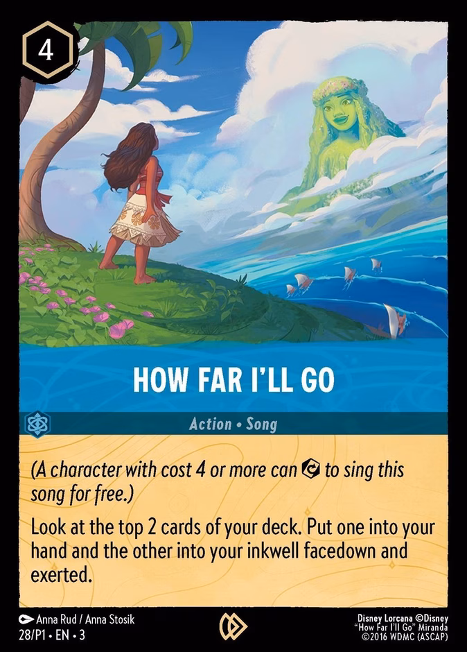How Far I'll Go P1-28 Lorcana card