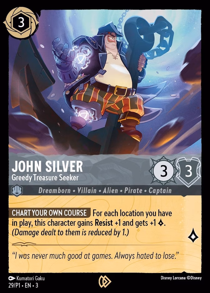John Silver - Greedy Treasure Seeker P1-29 Lorcana card