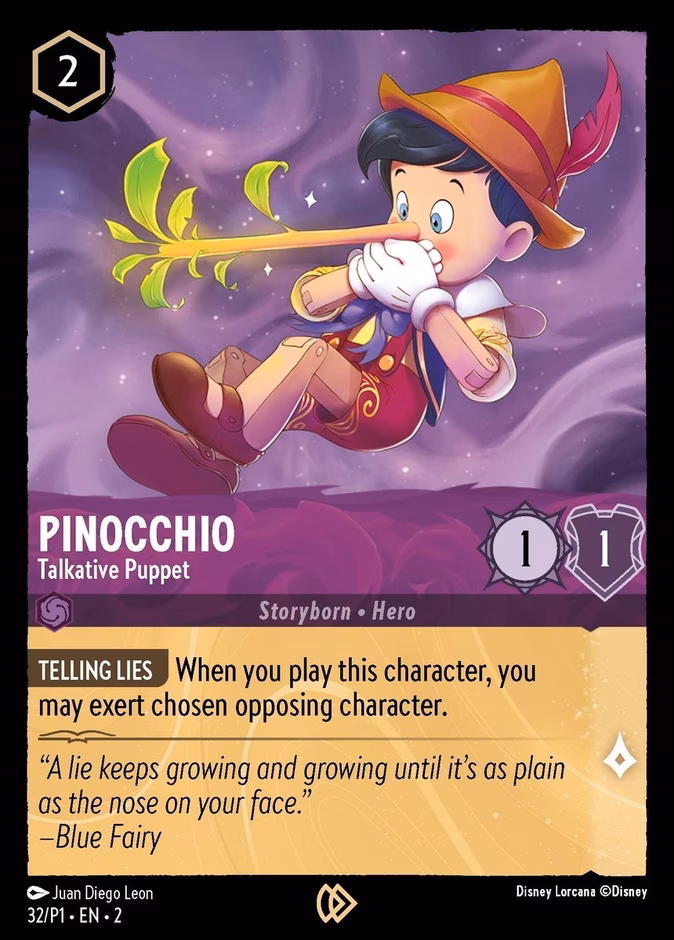 Pinocchio - Talkative Puppet P1-32 Lorcana card