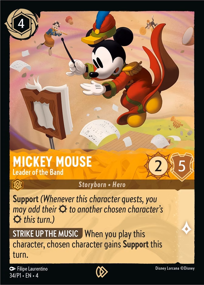 Mickey Mouse - Leader of the Band P1-34 Lorcana card