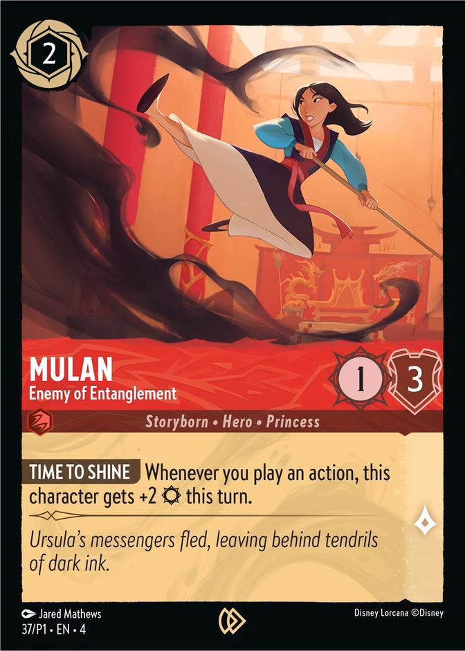 Mulan - Enemy of Entanglement P1-37 Lorcana card