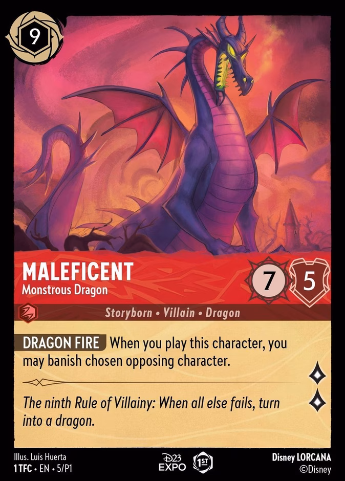 Maleficent - Monstrous Dragon P1-5 Lorcana card