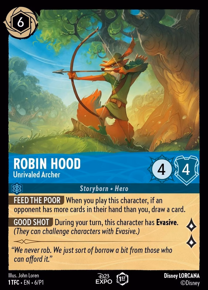 Robin Hood - Unrivaled Archer P1-6 Lorcana card