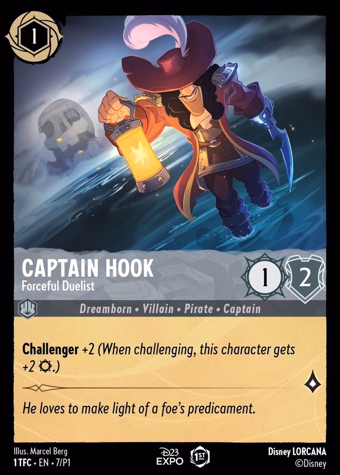 Captain Hook - Forceful Duelist P1-7 Lorcana card