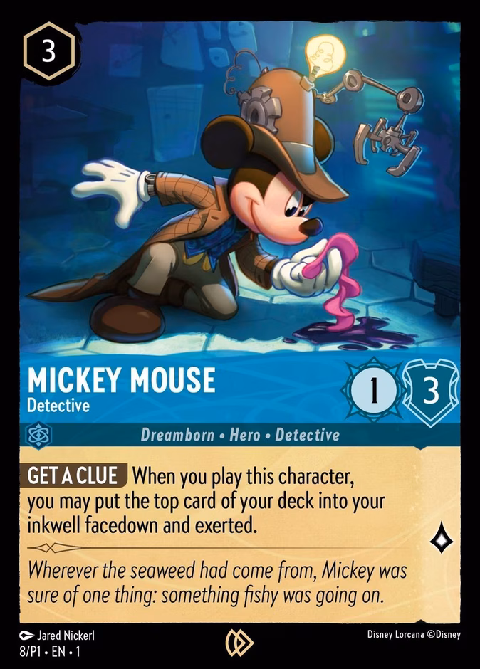 Mickey Mouse - Detective P1-8 Lorcana card
