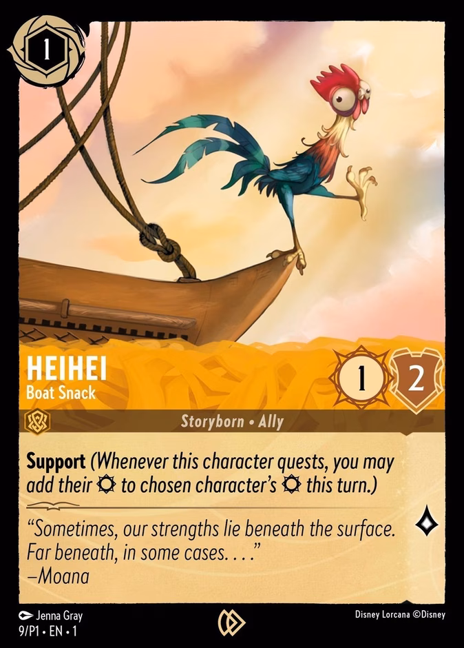 HeiHei - Boat Snack P1-9 Lorcana card